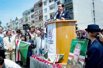Kumpel19 - 1996 rok. Burmistrz Stambułu Recep Erdogan przemawia podczas otwarcia Park...