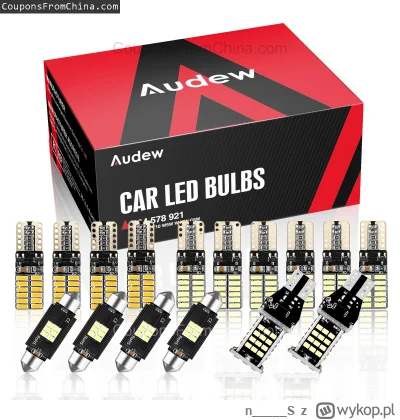 n____S - ❗ Audew 16Pcs T10 C5W T15/912/921 LED Car Bulbs
〽️ Cena: 7.03 USD (dotąd naj...