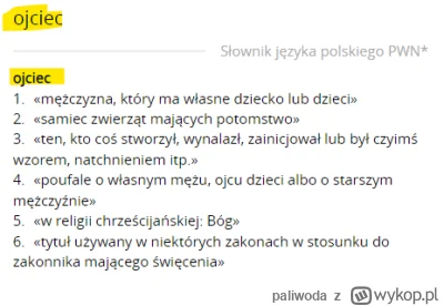 paliwoda - > Syn ma dość i broni Ojca.
@Maslacki: Słowo „ojciec”, jak wszystkie zwykł...