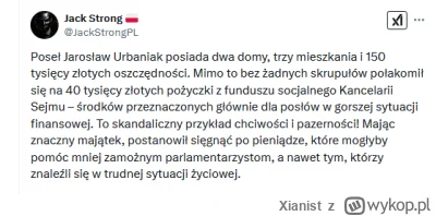 Xianist - A czy wiesz że taki poseł zapłaci jedynie  8% lub 12,5% podatku do wynajmu,...
