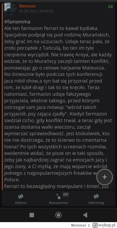 Menosas - #famemma  Zero zaskoczenia, za każdym razem jak jechałem po tym farmazonie,...