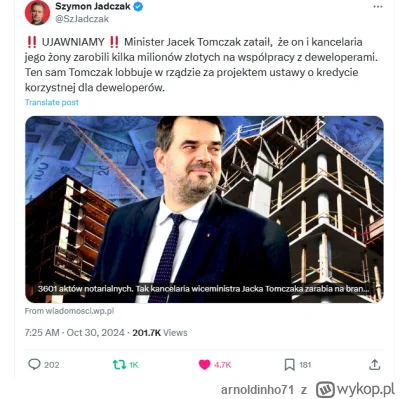 arnoldinho71 - #nieruchomosci 
200 komentarzy
1k retweetów
200k views
https://x.com/S...