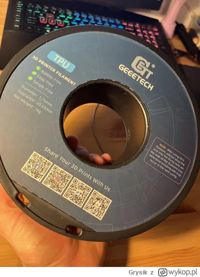Grysik - Końcu udało mi się kupić TPU geeetech. Dostałem szary i mogę się pozbyć 3kg....