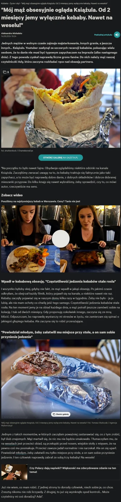 LukaszN - "Mój mąż to fanatyk Książula. Pół mieszkania z------e kebabami, najgorzej. ...