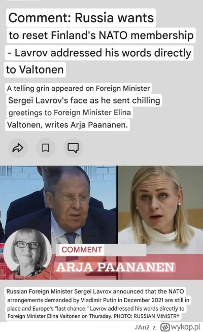 JAn2 - News
Ławrow oświadczył ze stanowisko putina z grudnia 2021 w sprawie nowej arc...