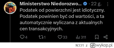 N331 - Zaczęło się od katastralnego, a skończy się na podatku od powierzchni albo war...