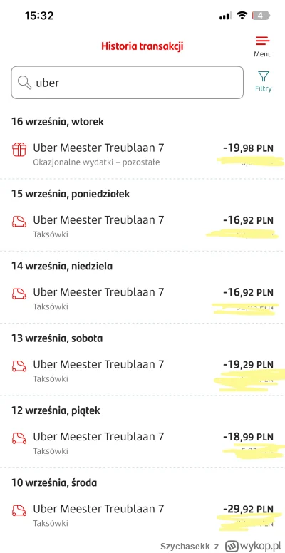 Szychasekk - #pysznepl #uber #glovo #wolt #pyszne

dla potwierdzenia losowy screen z ...