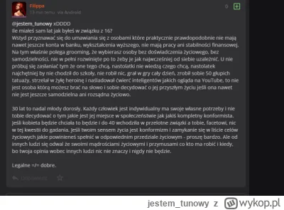 jestem_tunowy - ale copium i ból dupska starej #p0lka bo faceci wolą młode dziewczyny...