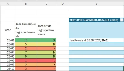 desmond-kill - potrzebuję pomocy z #excel
w kolumnie a mam nr, który chciałbym żeby p...