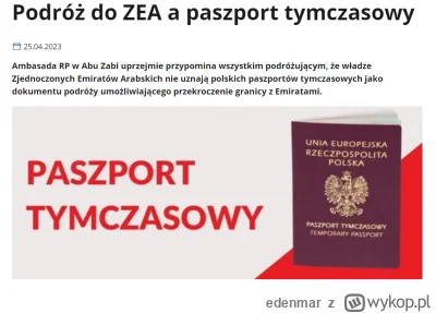 edenmar - >Chociaz jest opcja na Okęciu paszportu w 15min jesli zgubiles. Wazny rok.
...