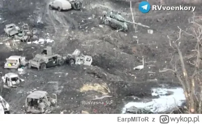 EarpMIToR - >Zniszczona ukraińska kolumna wojskowa pod bachmutem 
#ukraina #rosja