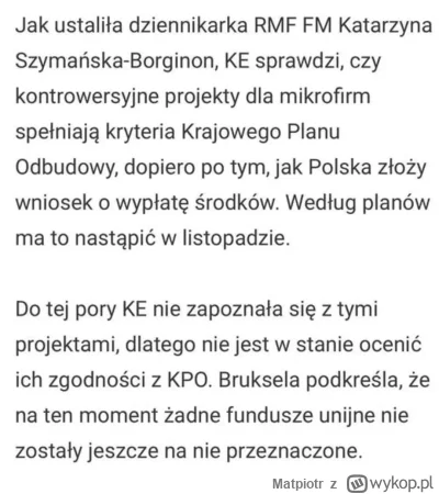 Matpiotr - Czyli za te wszystkie fanaberie płaci budżet, a później unia pod wpływem o...
