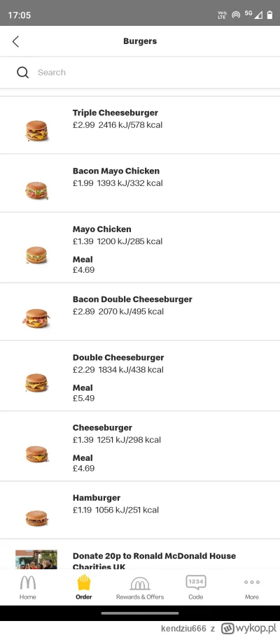 kendziu666 - @bardzomalyczlowiek  hamburger jest tańszy w UK?