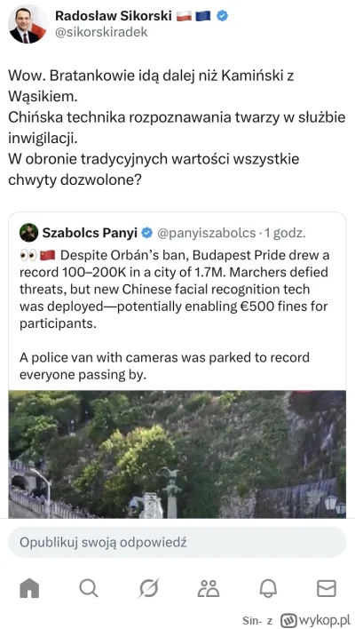 Sin- - O proszę. Jednak Orban sięga po chińskie wynalazki. Niech jeszcze zrobi z tych...