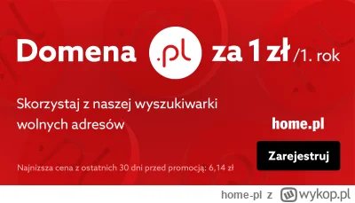 home-pl - Cześć,

dzisiaj rozpoczęła się specjalna promocja na domeny .pl - rejestrac...