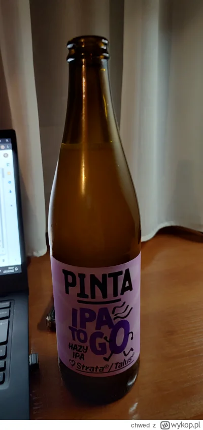 chwed - IPA To Go Hazy IPA Strata/ Talus

Hazy IPA od Pinty. Na rynku od listopada. A...