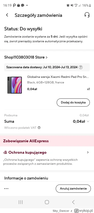 Sky_Dancer - Błąd cenowy. Raczej nie wyślą ale kto wie #aliexpress