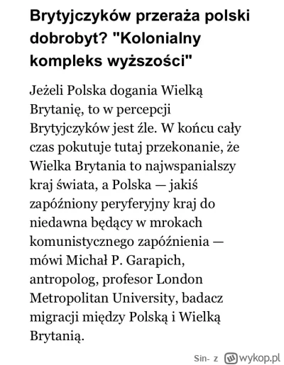 Sin- - To nie jest problem wyłącznie Wielkiej Brytanii, lecz wielu krajów, zarówno na...