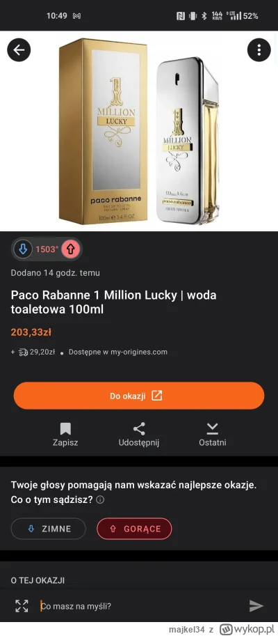 majkel34 - Bierzcie, 232 wychodzi z dostawą inpostem.
#perfumy