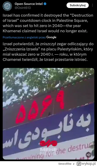 timeofthe - #izrael #iran

Iran: nigdy nie chcieliśmy zbudować ani nie mieliśmy broni...