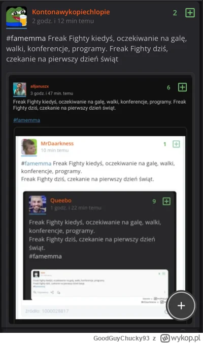 GoodGuyChucky93 - #famemma Freak Fighty kiedyś, oczekiwanie na galę, walki, konferenc...