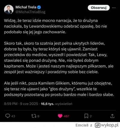 Emcis8 - Taka prawda. Ciepłe kluchy na boisku, przecieki do zaprzyjaźnionych dziennik...