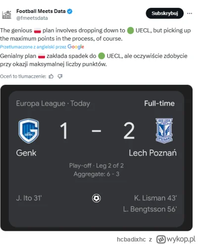 hcbadixhc - #mecz 
Wszyscy w Europie już znają Polską taktykę, niebawem nadejdą zmian...