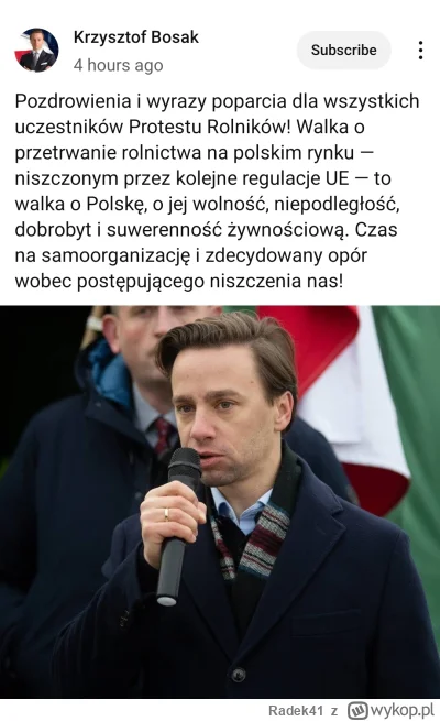 Radek41 - Jakim trzeba być lujem, żeby szczuć rolników - jednych z największym benefi...