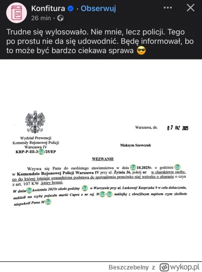 Beszczebelny - W końcu pierwsze pozwy dla niepotrzebnego nikomu społeczniaka Konfitur...