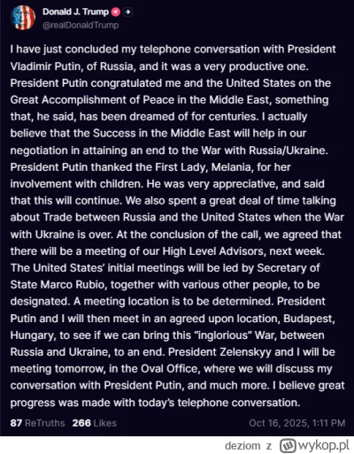 deziom - Putler znowu zakręcił korbą pomarańczowemu xDD

Tl;dr znowu bezsensowne spot...