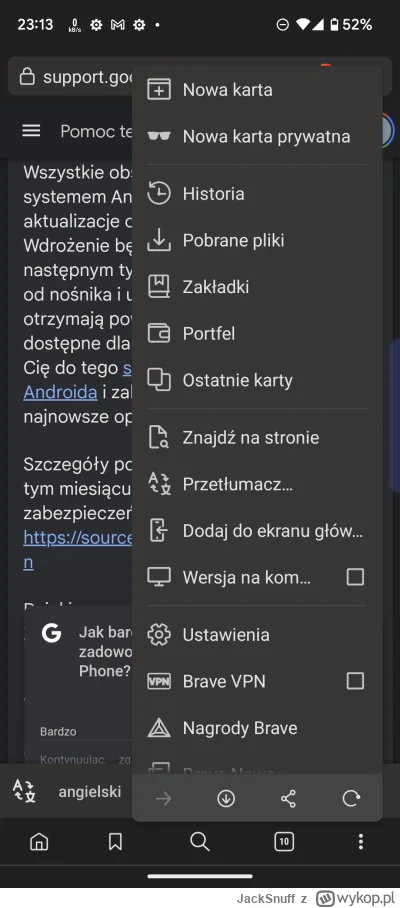 JackSnuff - Brave klikasz w trzy kropki rozwijając menu i klikasz dodaj do ekranu glo...