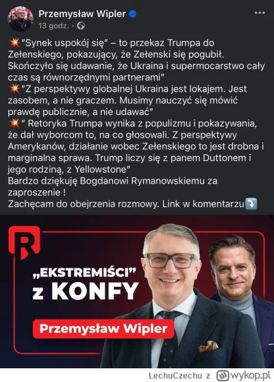 LechuCzechu - Żeby zaraz tak o Polsce nie zaczęli mówić jak o Ukrainie.

Prawica to j...