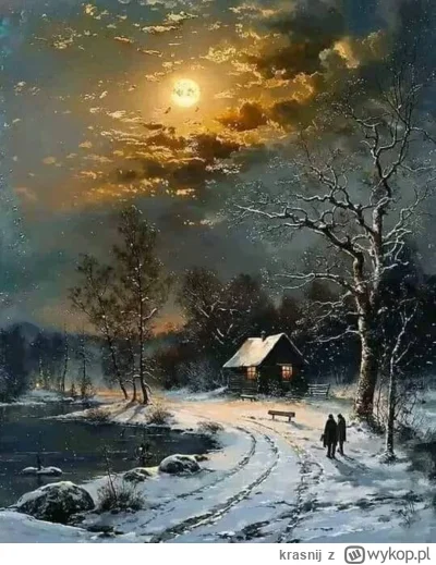 krasnij - Nils Anderson - Księżyc w pełni 
#malarstwo #sztuka #art