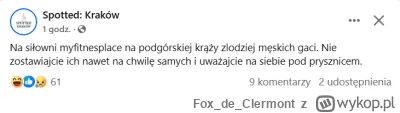 FoxdeClermont - #krakow #fitness #silownia #heheszki

Uważajcie tam na siebie w Krako...