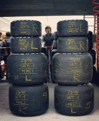 dolan03 - Garaż Ferrari z 1977 roku i komplety opon dla kierowców #f1