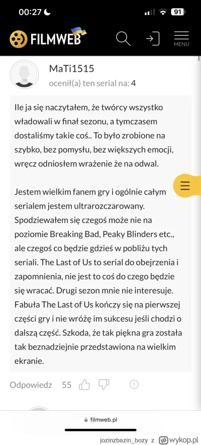 jozinzbazin_bozy - #thelastofus #seriale #hbomax #ps5 #ps4 
Jestem bardzo rozczarowan...