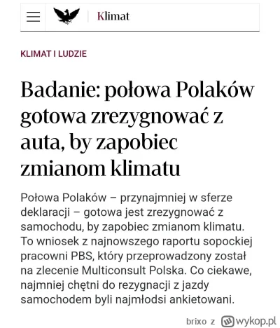 brixo - Czy jesteście gotowi zrezygnować z samochodu, żeby zapobiec zmianom klimatu?
...