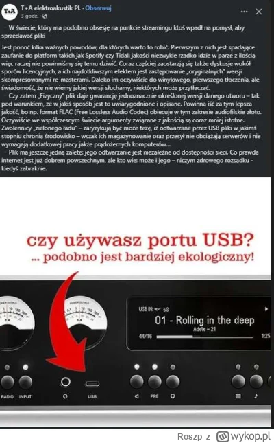 Roszp - Branża audio jest jedyna w swoim rodzaju. Z jednej strony mamy wysokomarżowe ...