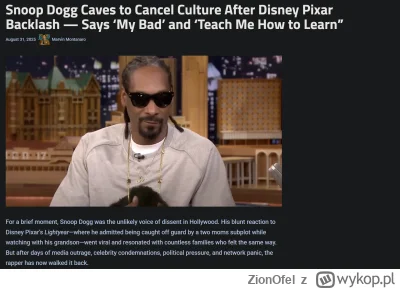 ZionOfel - W USA nagonka i canselowanie Snoop Dogg, za to, że w jakimś podcascie pośm...