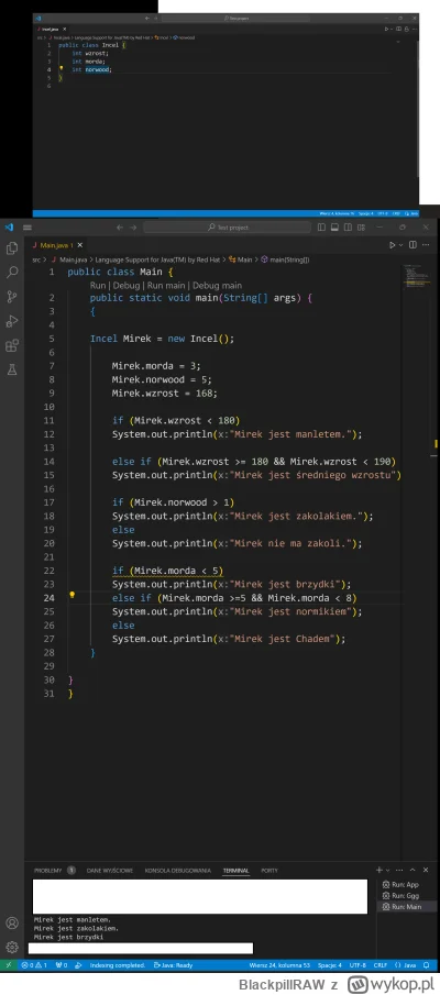 BlackpillRAW - Ostatnio zacząłem się trochę uczyć programowania w Javie. 

Przyznam, ...