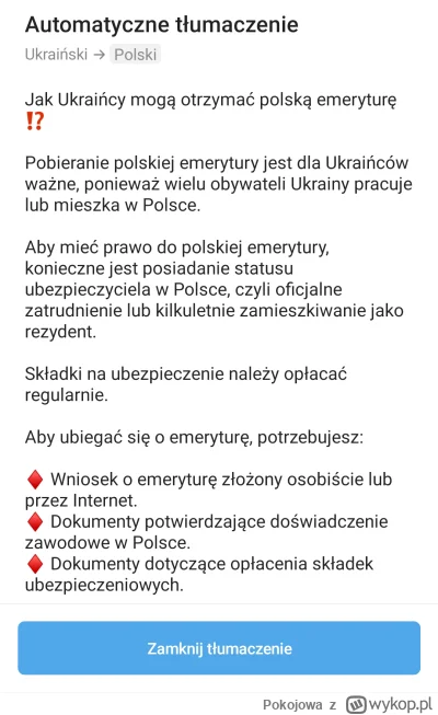 Pokojowa - Dziś wśród przebywających w Polsce uchodźców z Ukrainy wraca temat uzyskan...
