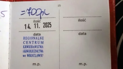 Zatoichisan - 41 751 - 230 = 41 521
Data donacji - 14.11.2025
Rodzaj donacji - osocze...