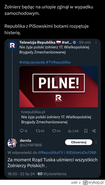 adi0 - ZaRublika
#bekazpisu #bekazpodludzi #bekazprawakow #tvpis #polityka