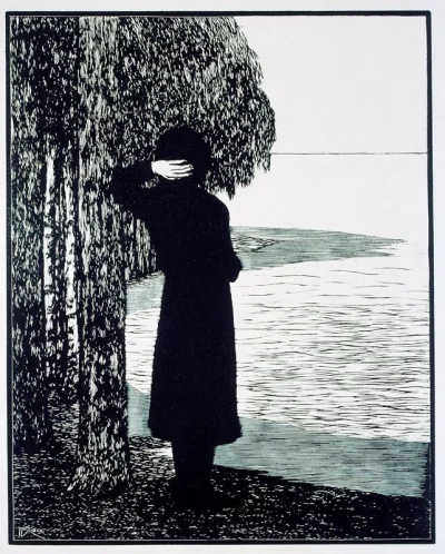 GARN - #sztuka #art #drzeworyt autor: František Kobliha, Tristan, (1910)  29 x 23 cm