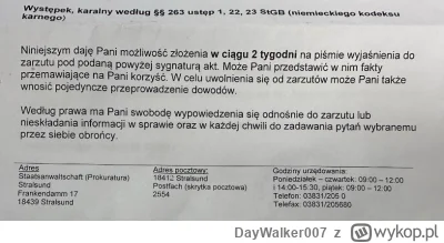 DayWalker007 - znajoma dostała pismo z "niemieckiej prokuratury" że niby przez pocztę...