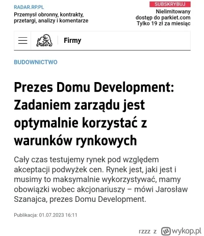 rzzz - Na obrazku wypowiedź prezesa dom development z okresu rozpoczęcia pompy bk2%.
...