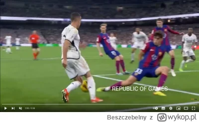 Beszczebelny - Że chłop z Realu mając metr do wyciągniętej już leżącej nogi Barcelońc...