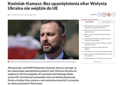 szurszur - Zobaczymy jak bedzie dalej z wypowiedzia Kosiniaka '' Ukraina nie wejdzie ...