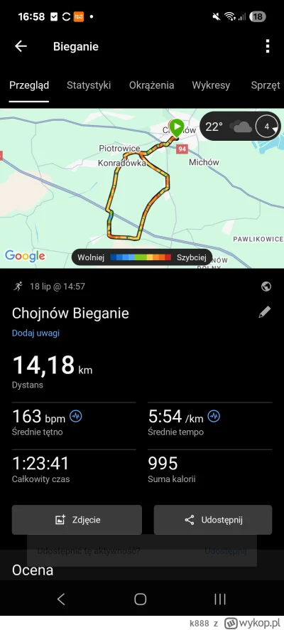 k888 - #sztafeta #bieganie

22 695,66 - 14,18 = 22 681,48

Coś tam pobiegane :) przy ...