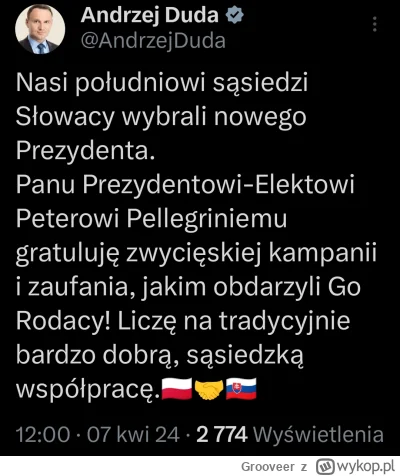 Grooveer - Prezydent Polski zdziwi się gdy nowy prezydent Słowacji będzie wspierał Ro...